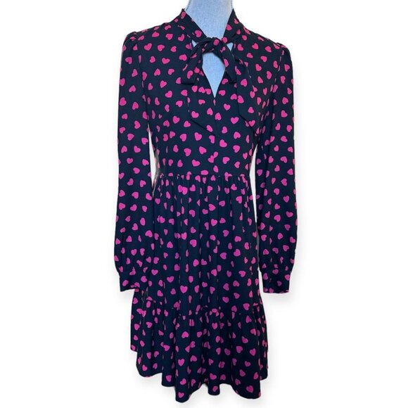 NWOT! Kate Spade New York Hearts Print Dress. Size: 6.  Runs true to size. - Picture 1 of 13
